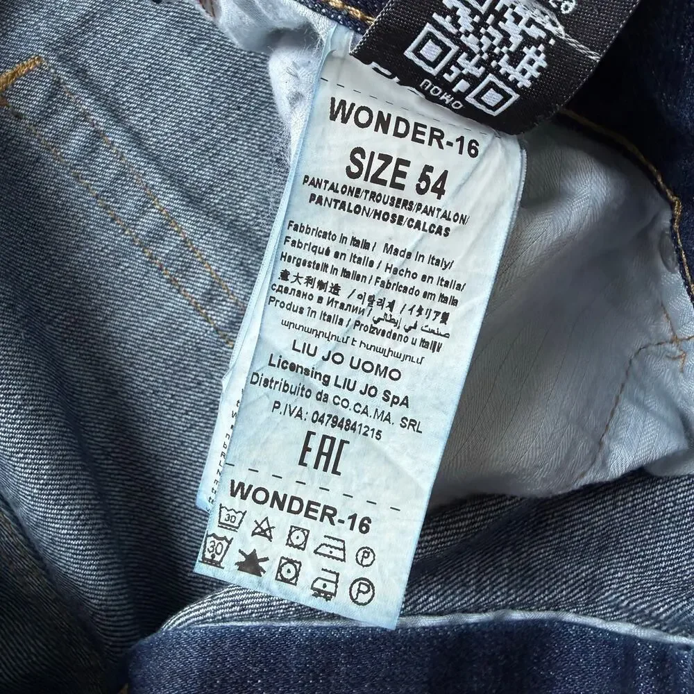 Liu Jo Straight Leg Medium Wash Classic Selvedge Jeans Size 38x33 Made in Italy